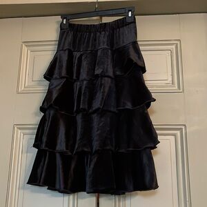 Mary-Kate and Ashley Ruffle tiered black velvet skirt size Large Christmas Forma